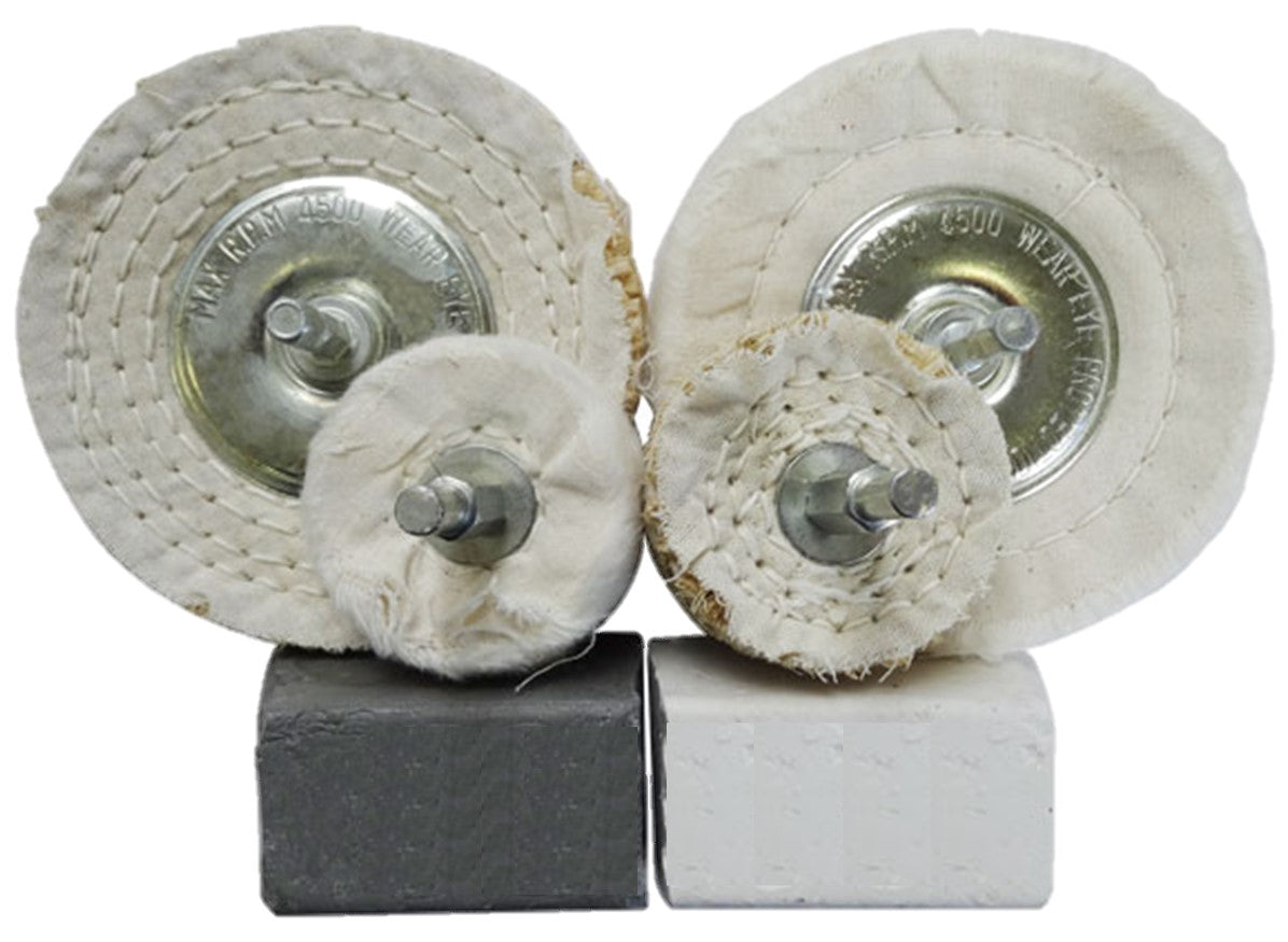 Drill Polishing Kit 4 Buffs 50mm/100mm (ideal for Alloy Rims) Blokes Gear