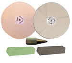 Polisher Polishing Kit 200mm Buffs + Spindle (Stainless Steel / Brass)