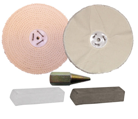 Polisher Polishing Kit 200mm Buffs + Spindle (Alum / Alloys)
