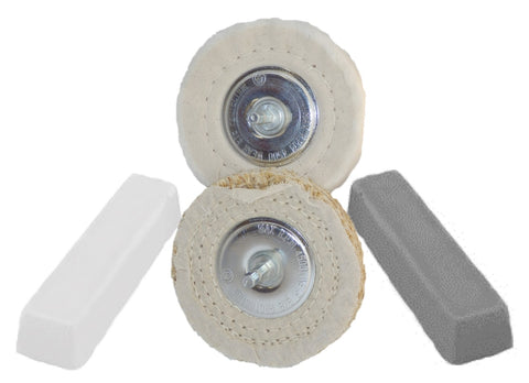 Drill Polishing Kit 2 Buffs 100mm (Aluminium / Alloys)